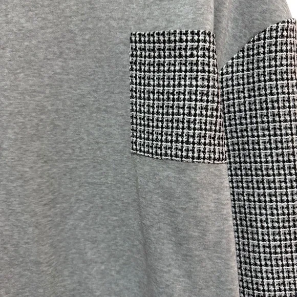 SHEIN- Houndstooth print drop Shoulder Sweatshirt - black / grey - size M - Picture 5 of 12